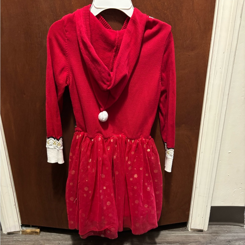 Red Christmas Sweater Dress with Tulle Skirt - Picture 6 of 7